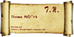 Thoma Márk névjegykártya